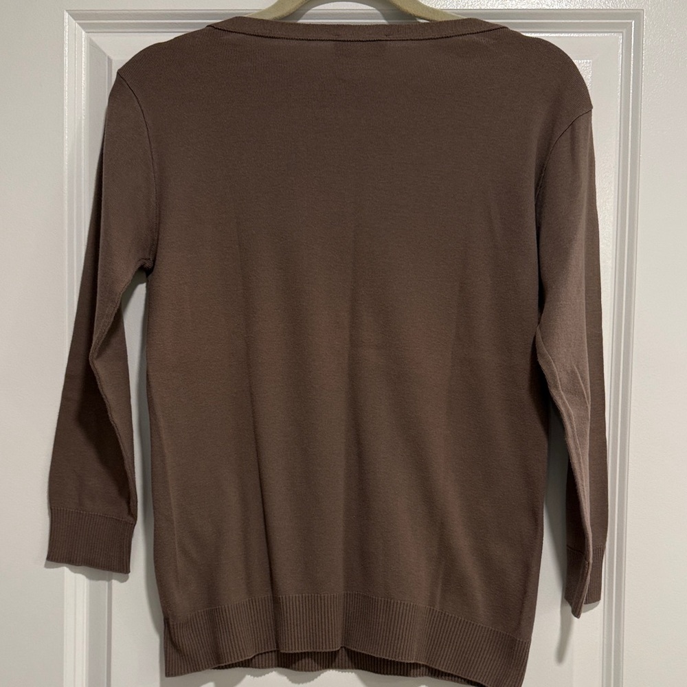 Agnes B. Brown Crew Neck Sweater - Picture 2 of 13